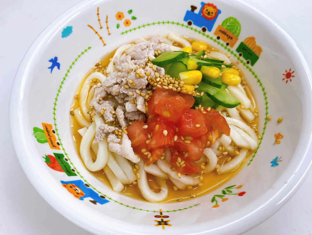 冷しゃぶうどん ぬくもりのおうち保育給食レシピ集